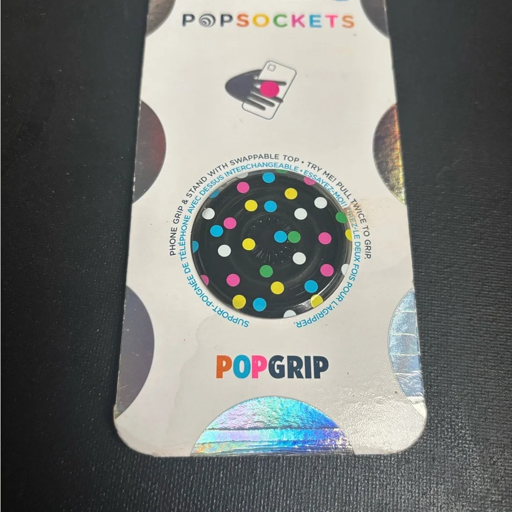 PopSocket Black PopGrip Cover with Fun Design